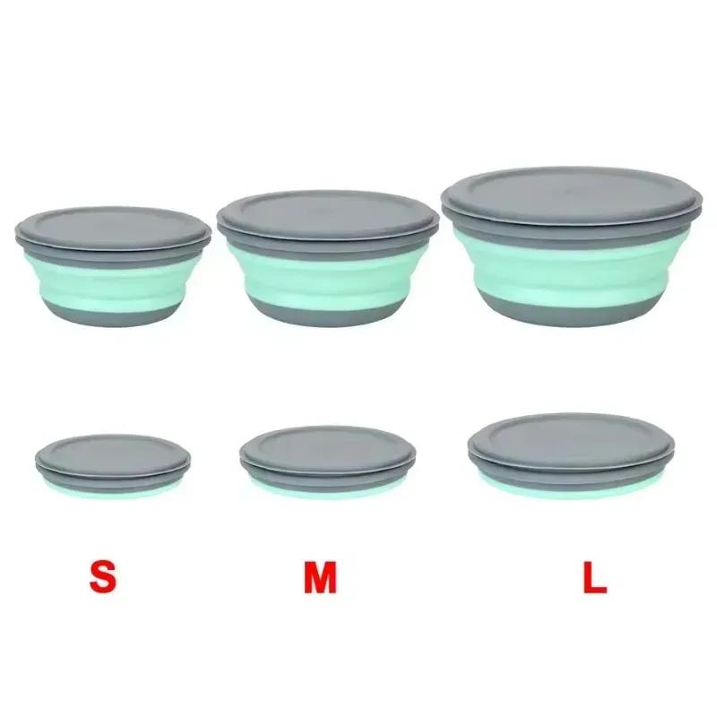 Portable Folding Bowl Silicone Tableware Set with Lid Bowl Sets 3Pcs/Set Folding Lunch Box Foldable Salad Bowl
Portable Folding Bowl Silicone Tableware Set with Lid Bowl Sets 3Pcs/Set Folding Lunch Box Foldable Salad Bowl