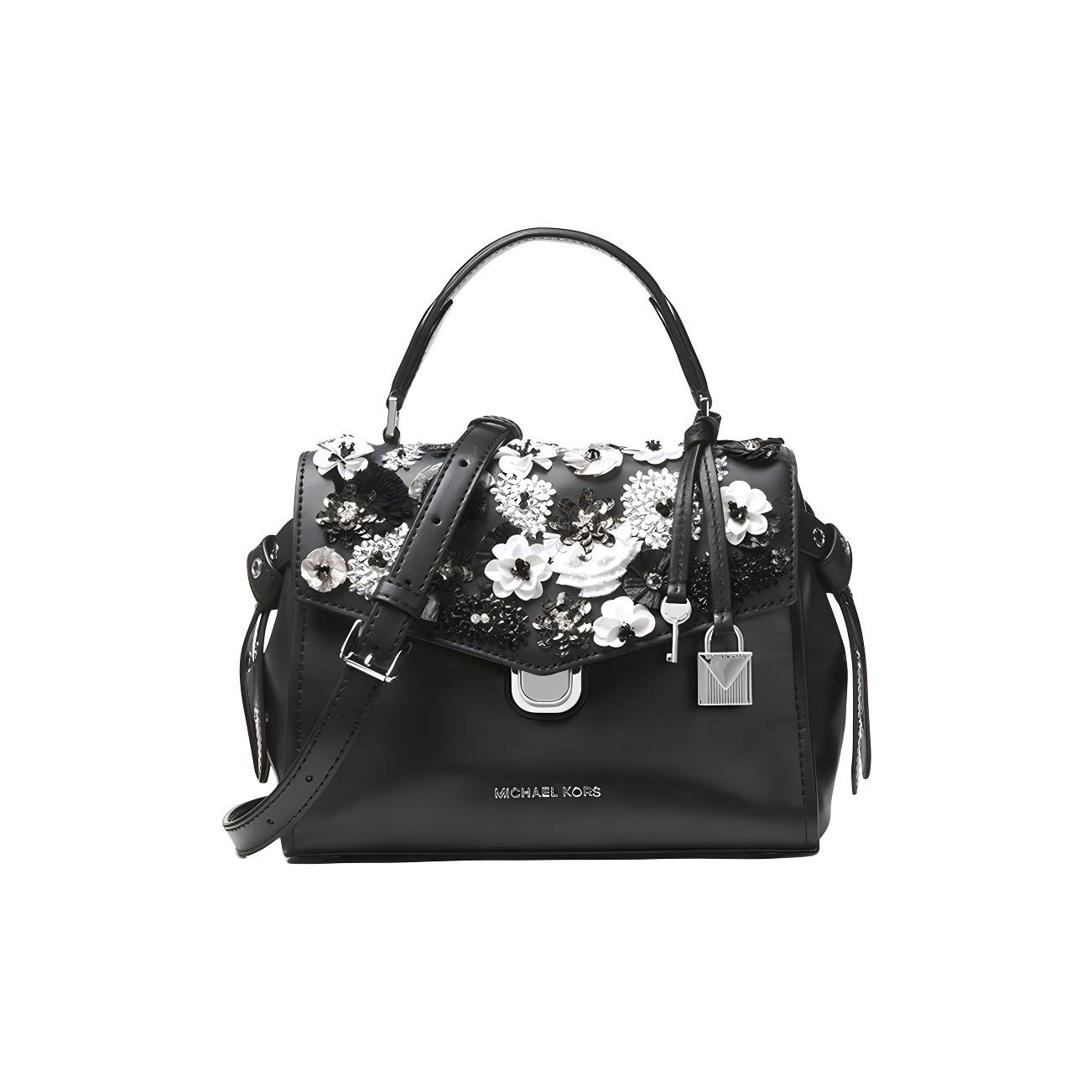 Michael Kors MK Bristol Floral Pattern Flap Lock Bag Leather Shoulder Tote Small Women Bags Black 30S8SZKS1Y-BLACK Basic Set (Bag+Dust Bag)
Michael Kors MK Bristol Floral Pattern Flap Lock Bag Leather Shoulder Tote Small Women Bags Black 30S8SZKS1Y-BLACK Basic Set (Bag+Dust Bag)