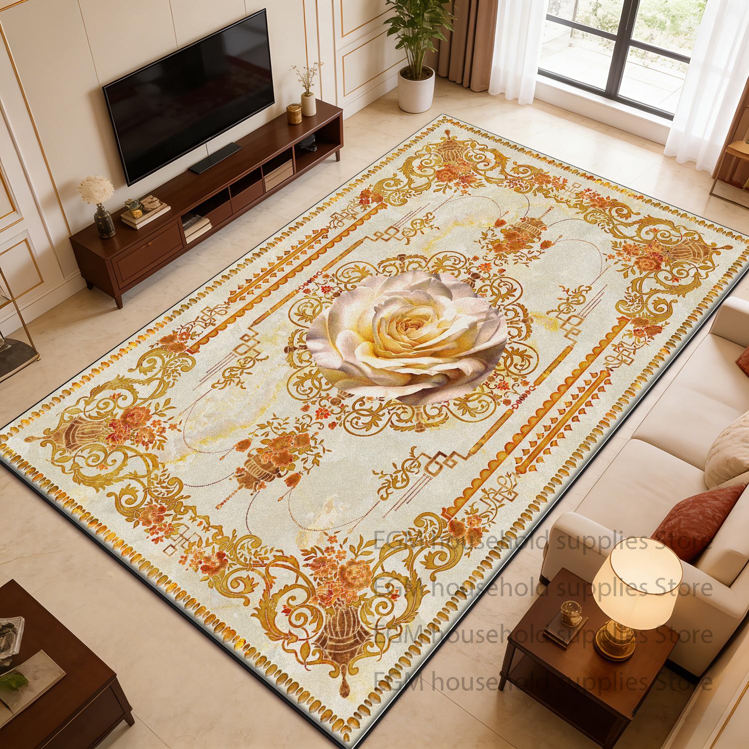 European Style Flower Carpet Luxury Living Room Decor Bedroom customizable Floor Mat antiskid washable study lounge Rugs Bedroom 60x90cm
European Style Flower Carpet Luxury Living Room Decor Bedroom customizable Floor Mat antiskid washable study lounge Rugs Bedroom 60x90cm