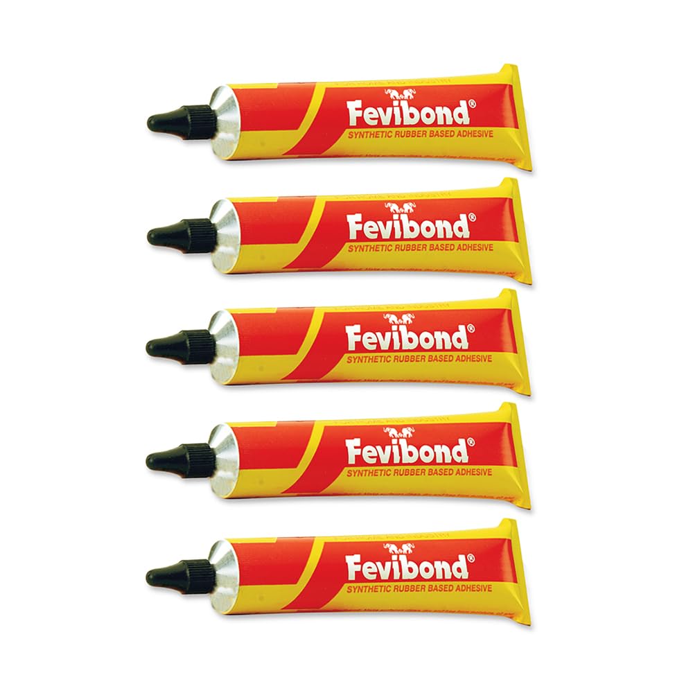Pidilite Fevibond Tube Synthetic Rubber Based Adhesive 50ml Pack of 5 Multipurpose Strong Bond Glue for Leather Rubber Canvas Repair Home Workshop
Pidilite Fevibond Tube Synthetic Rubber Based Adhesive 50ml Pack of 5 Multipurpose Strong Bond Glue for Leather Rubber Canvas Repair Home Workshop