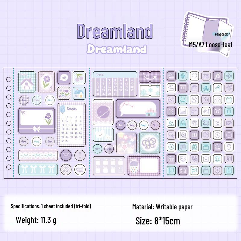 Yuxian Foldable Decorative Stickers for Bullet Journals and DIY Calendars - Dream Murmurs Collection, Ins Style.
Yuxian Foldable Decorative Stickers for Bullet Journals and DIY Calendars - Dream Murmurs Collection, Ins Style.