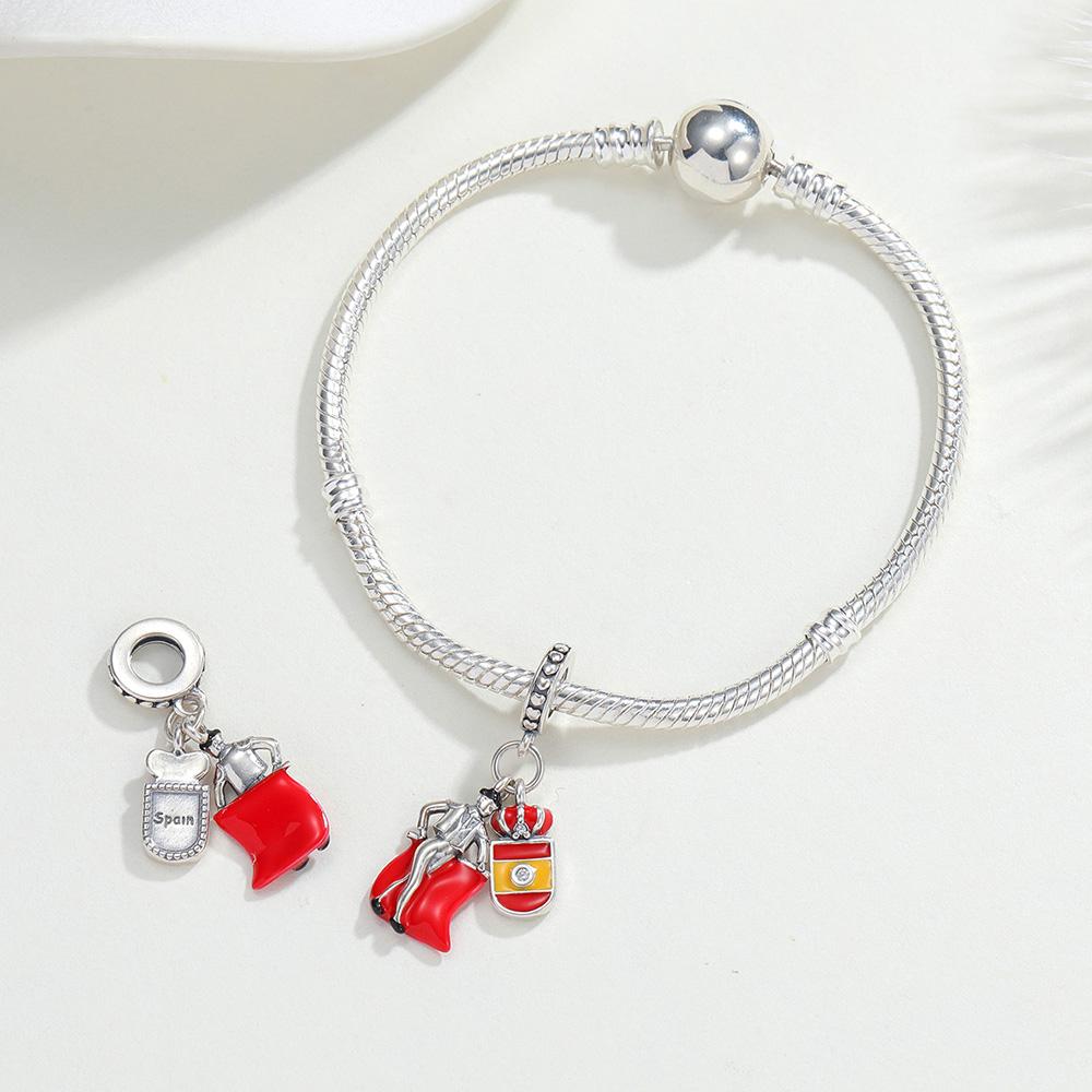 925 Silver Spanish Bullfighter & Flag Dangle Charm Pendant Fit Bracelet DIY Travel Jewelry Gifts For Woman China Mainland
925 Silver Spanish Bullfighter & Flag Dangle Charm Pendant Fit Bracelet DIY Travel Jewelry Gifts For Woman China Mainland