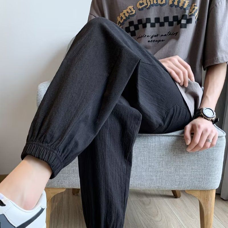 Men s Lightweight, Loose-Fit Summer Casual Cotton-Linen Sweatpants: Solid-Color, High-Waisted, Cropped, Cuffed Pants for Young Men XS чёрный
Men s Lightweight, Loose-Fit Summer Casual Cotton-Linen Sweatpants: Solid-Color, High-Waisted, Cropped, Cuffed Pants for Young Men XS чёрный