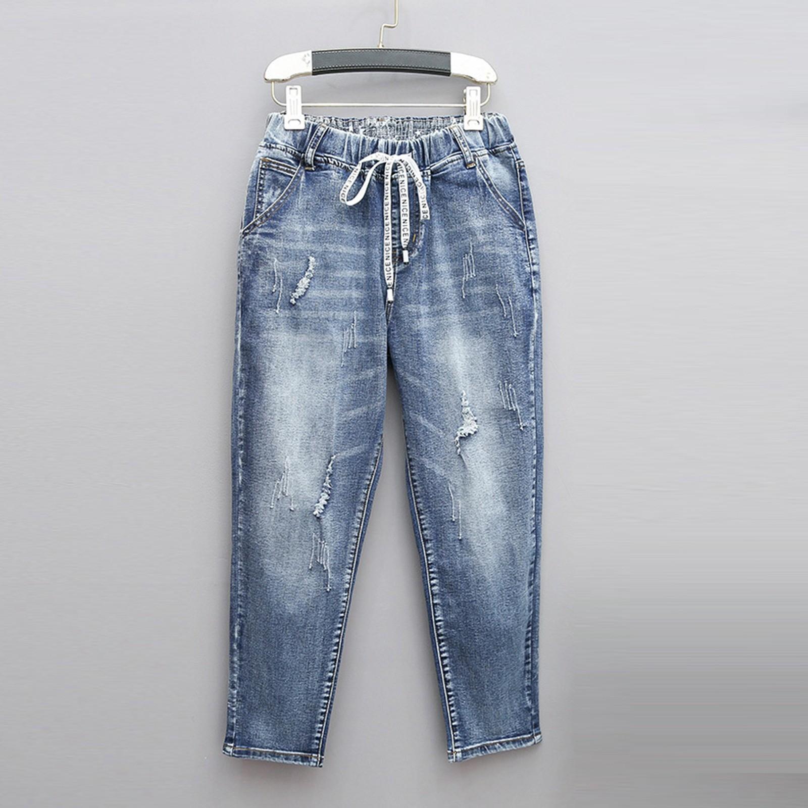 Женские брюки большого размера, эластичные джинсы, свободные полуэластичные брюки XL синий
Женские брюки большого размера, эластичные джинсы, свободные полуэластичные брюки XL синий