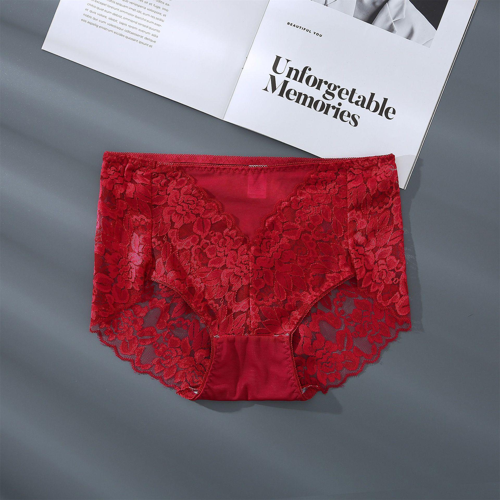 CFSC женское нижнее белье большого размера, однотонное нижнее белье с принтом, кружевные трусики большого размера XXXXL красный