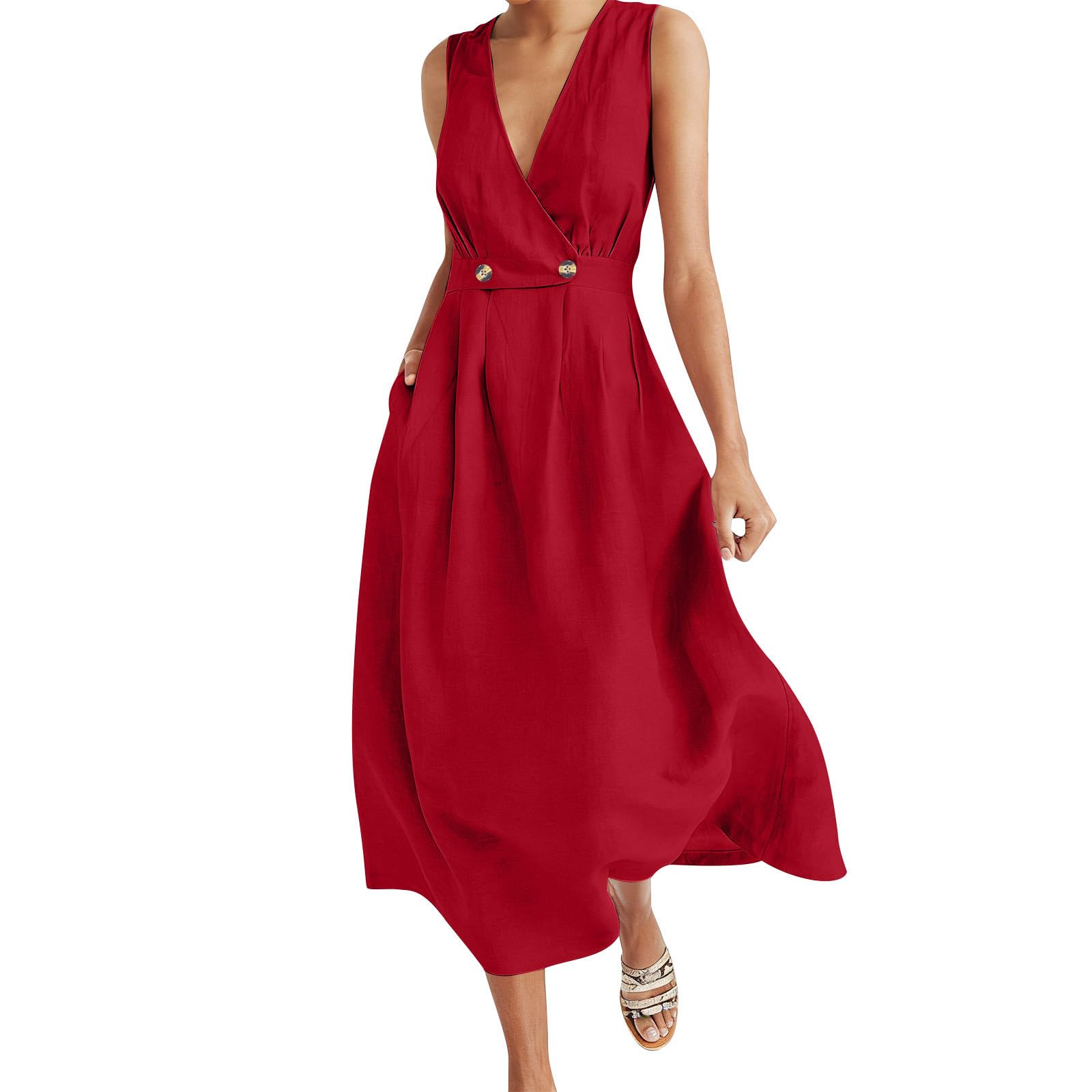 Women s Fashion Color Long Dress Summer Loose V-neck Sleeveless Pocket Party Vacation Dress XXL красный
Women s Fashion Color Long Dress Summer Loose V-neck Sleeveless Pocket Party Vacation Dress XXL красный