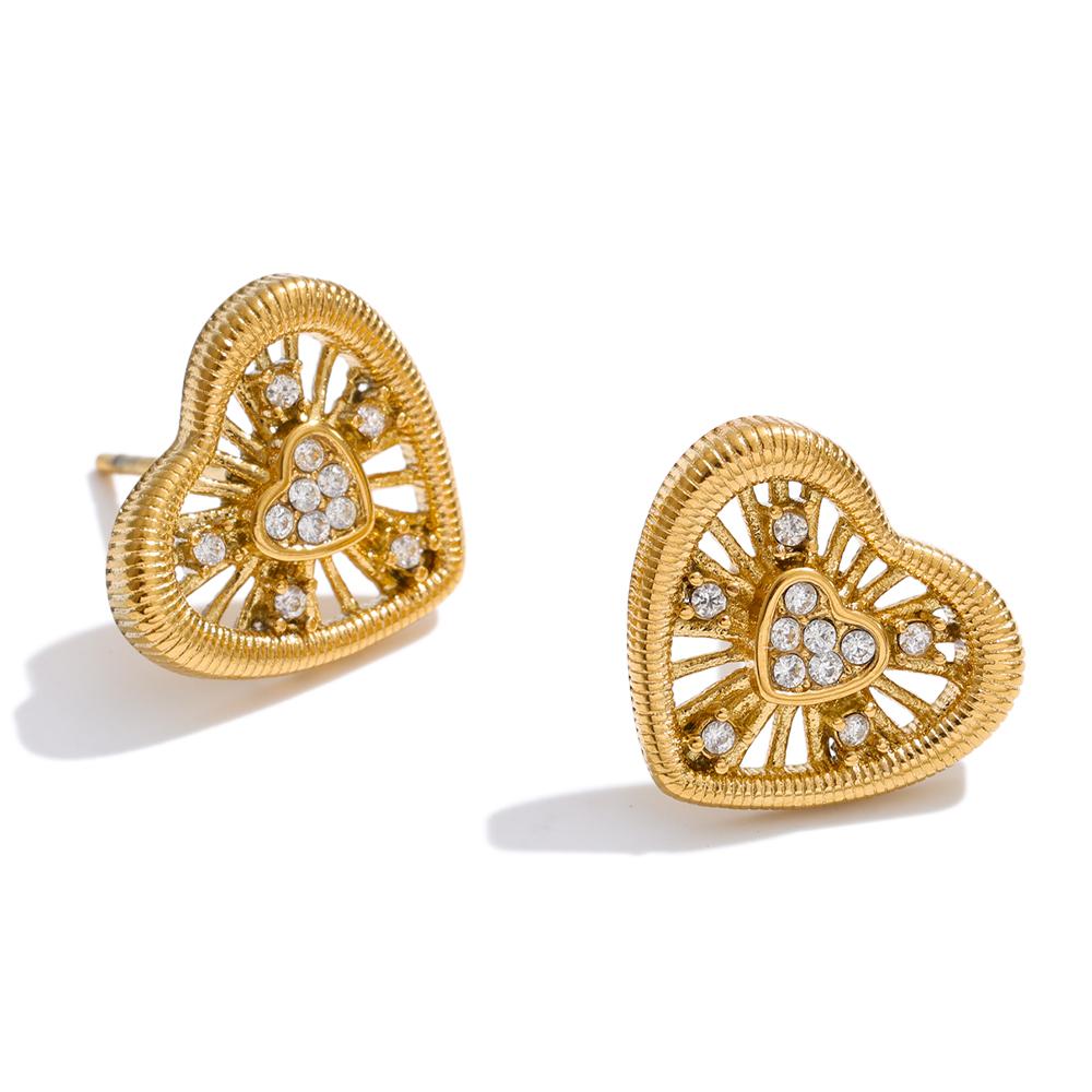 Yhpup Valentine s Day Gift Zirconia Heart Stud Earrings Stainless Steel Exquisite Romantic Charm Jewelry Gold Platinum Plated
Yhpup Valentine s Day Gift Zirconia Heart Stud Earrings Stainless Steel Exquisite Romantic Charm Jewelry Gold Platinum Plated