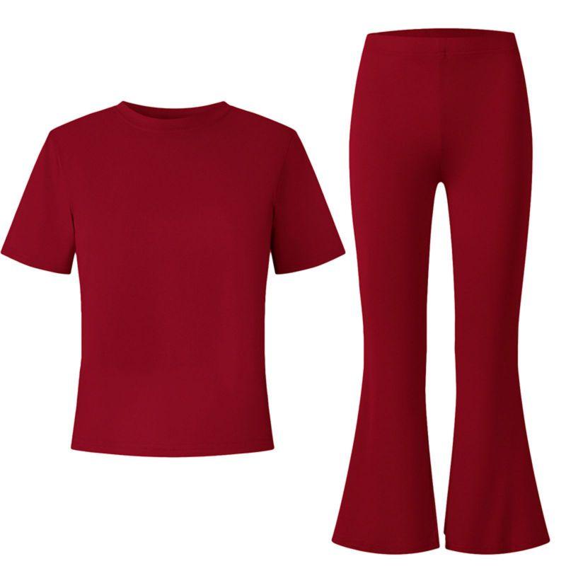 Набір з однотонної футболки та розкльошених штанів для дівчаток 8-12 років, повсякденний одяг 9Y
Набір з однотонної футболки та розкльошених штанів для дівчаток 8-12 років, повсякденний одяг 9Y