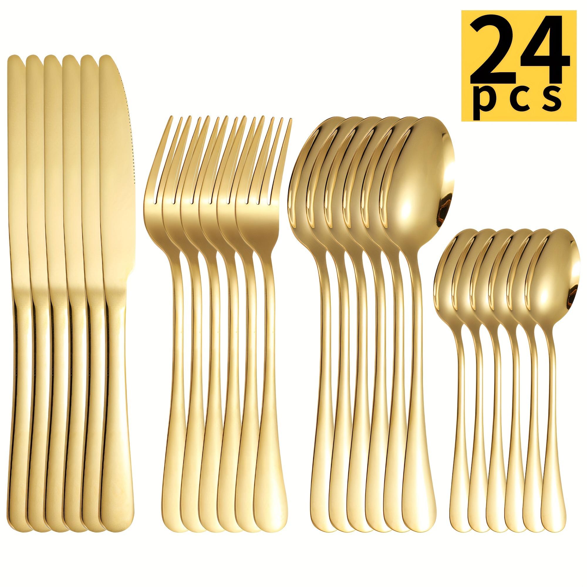 Set Of 24 Stainless Steel Cutlery Set, Including Knives, Forks, Spoons, Suitable Hotel, Restaurant, Parties, Weddings, Gifts
Set Of 24 Stainless Steel Cutlery Set, Including Knives, Forks, Spoons, Suitable Hotel, Restaurant, Parties, Weddings, Gifts