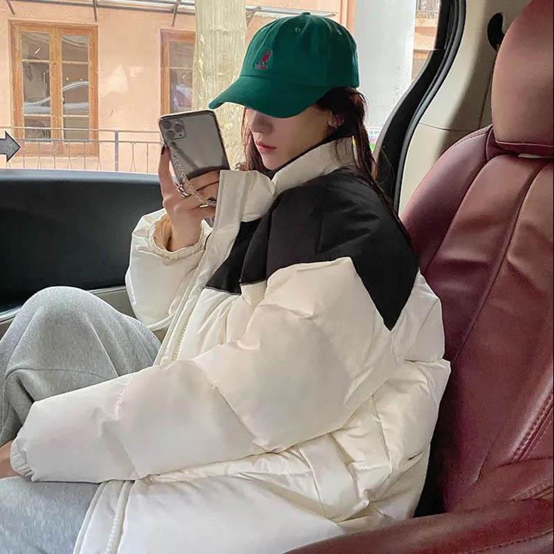 Зимняя женская пуховая стеганая куртка, короткая свободная студенческая куртка с хлебом XL