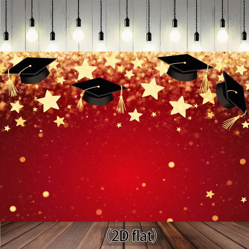 2D Red Gold Graduation Backdrop, Grad Cap & Stars Party Background 47.2x31.5inch/120*80cm
2D Red Gold Graduation Backdrop, Grad Cap & Stars Party Background 47.2x31.5inch/120*80cm