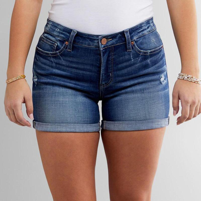 Летние джинсовые шорты с манжетами, эластичные джинсовые шорты Mom Fit со средней посадкой
Летние джинсовые шорты с манжетами, эластичные джинсовые шорты Mom Fit со средней посадкой