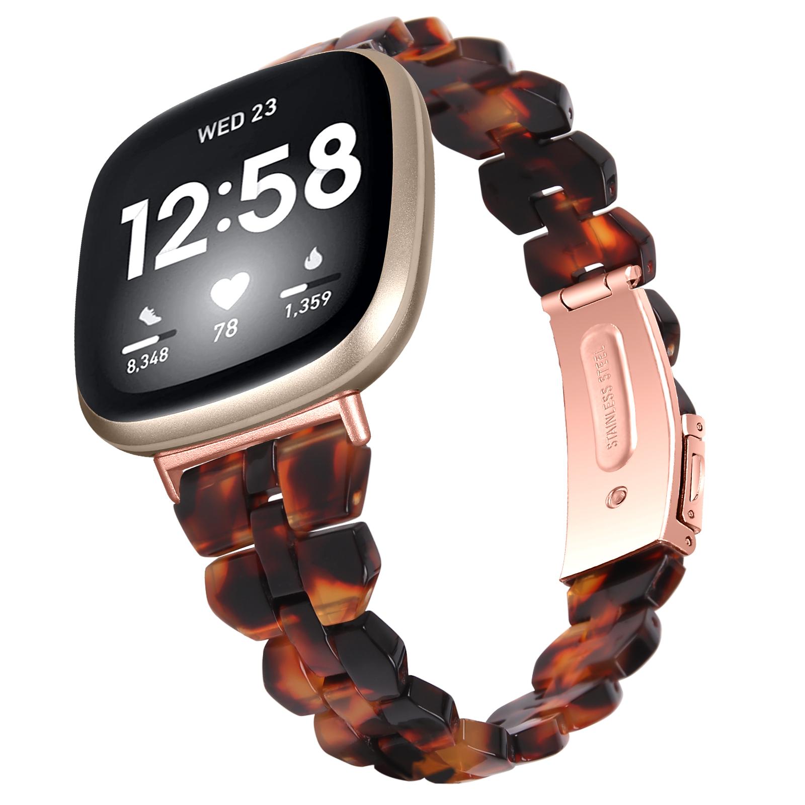 For Fitbit Versa 4/Sense 2 Replacement Resin Watch Strap Quick Release Watch Band with Folding Clasp Tortoiseshell Color
For Fitbit Versa 4/Sense 2 Replacement Resin Watch Strap Quick Release Watch Band with Folding Clasp Tortoiseshell Color