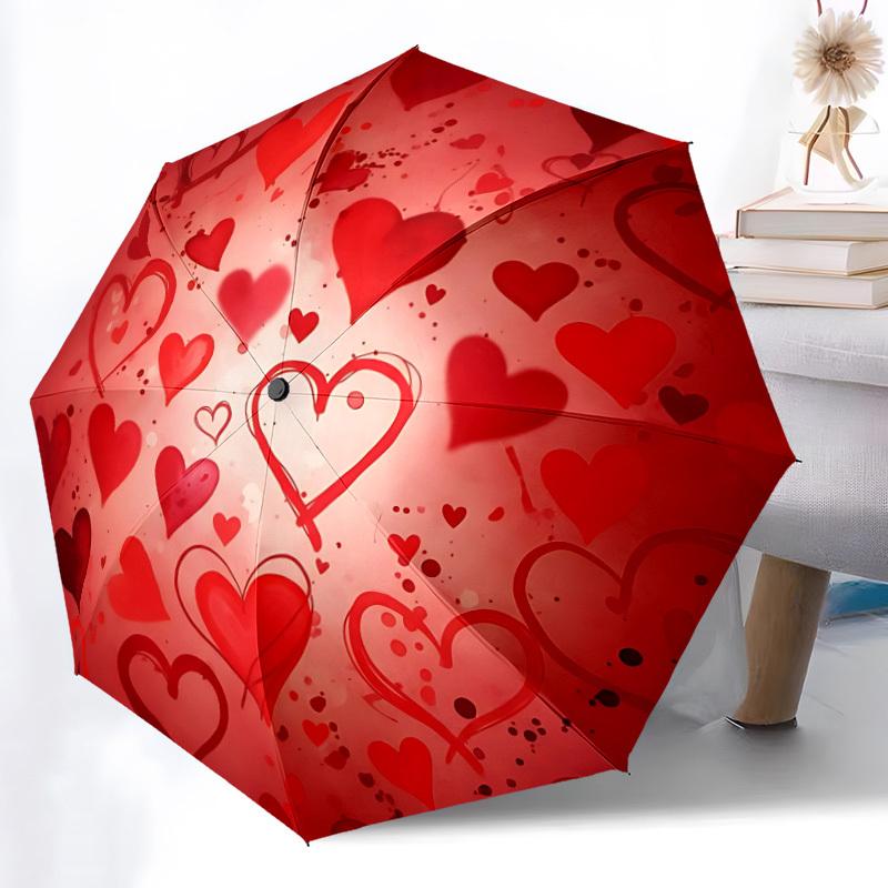 1pc Heart Print Automatic Folding Umbrella - 8-Rib Durable Iron Frame, Compact Portable for Daily Travel yy251205079
1pc Heart Print Automatic Folding Umbrella - 8-Rib Durable Iron Frame, Compact Portable for Daily Travel yy251205079