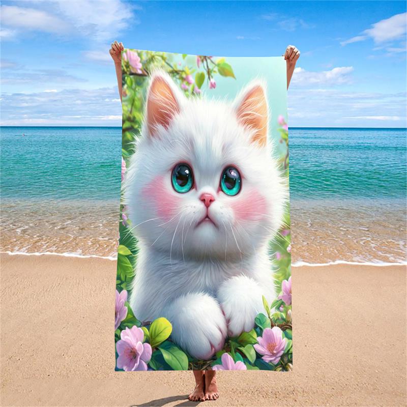 1PC Cute White Cat Print Beach Towel, Quick Dry Sand Free Oversized Towel W30*H60(CM)
1PC Cute White Cat Print Beach Towel, Quick Dry Sand Free Oversized Towel W30*H60(CM)