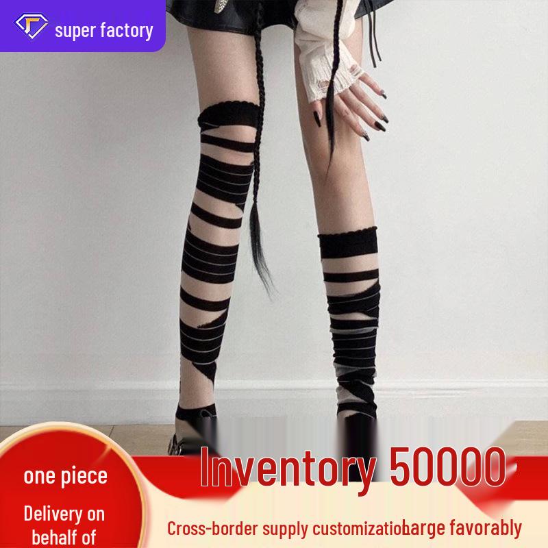 Mu Ruan Y2K Hot Girl Black & White Bandage Over-Knee Lace-Up Lolita Socks One Size
Mu Ruan Y2K Hot Girl Black & White Bandage Over-Knee Lace-Up Lolita Socks One Size