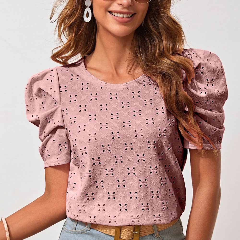 Женская однотонная футболка с полым жаккардовым вырезом и круглым вырезом, рубашка с круглым вырезом, весна и лето XL розовый
Женская однотонная футболка с полым жаккардовым вырезом и круглым вырезом, рубашка с круглым вырезом, весна и лето XL розовый