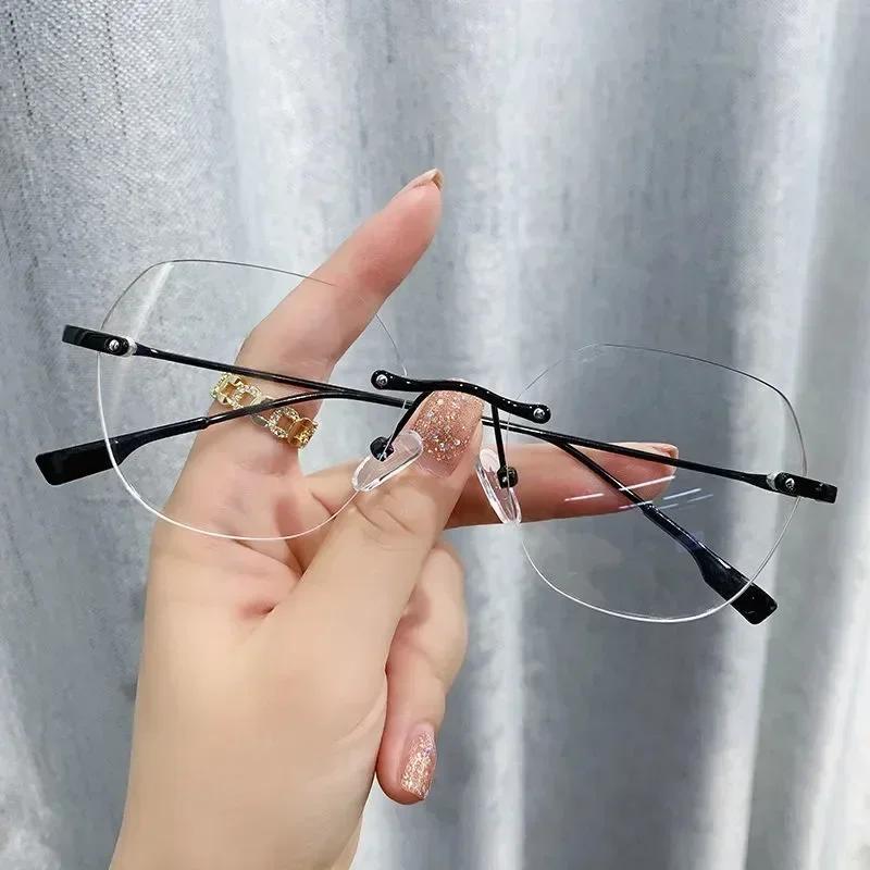 Ultralight Metal Rimless Reading Glasses Women Men Oversized Eyeglasses for Myopia -1.0 1.5 2.0 2.5 3.0 3.5 4.0 4.5 5.0 0
Ultralight Metal Rimless Reading Glasses Women Men Oversized Eyeglasses for Myopia -1.0 1.5 2.0 2.5 3.0 3.5 4.0 4.5 5.0 0