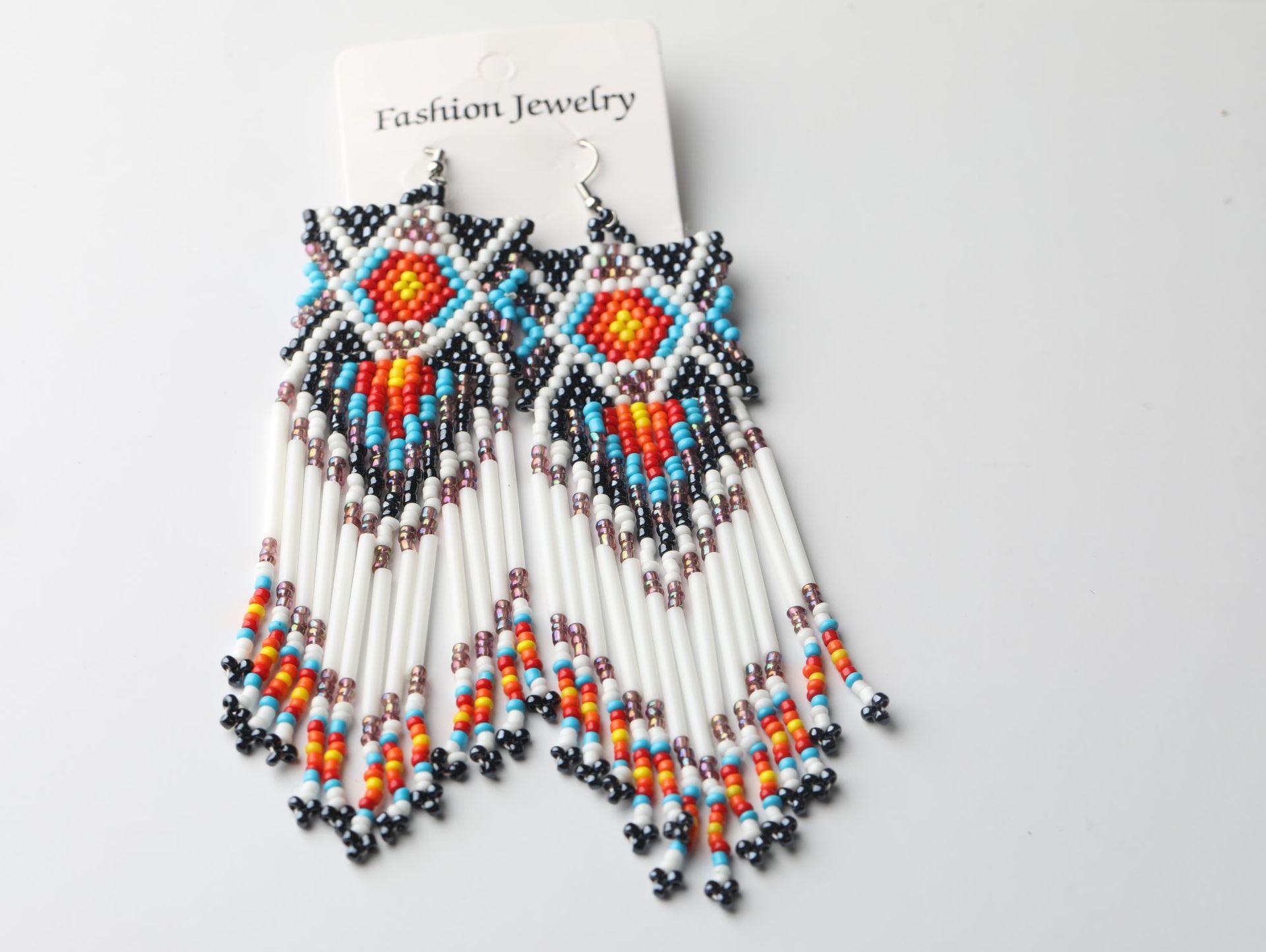 Handmade Bohemian Beaded Earrings with Fringe, Ethnic Multicolor Tassel Drops for Women, Festival Party Jewelry
Handmade Bohemian Beaded Earrings with Fringe, Ethnic Multicolor Tassel Drops for Women, Festival Party Jewelry