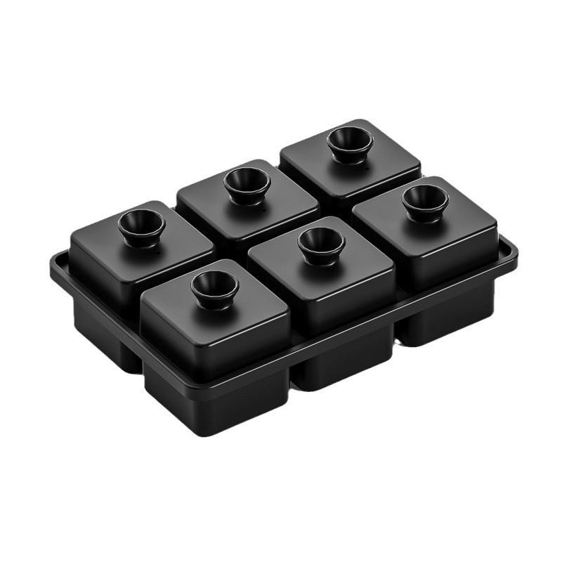 6 Форма для льда в виде бриллиантов - Силиконовая форма - Коробка для формы для льда в виде бриллиантов - Силиконовая форма для льда из пищевого силикона One Size чёрный