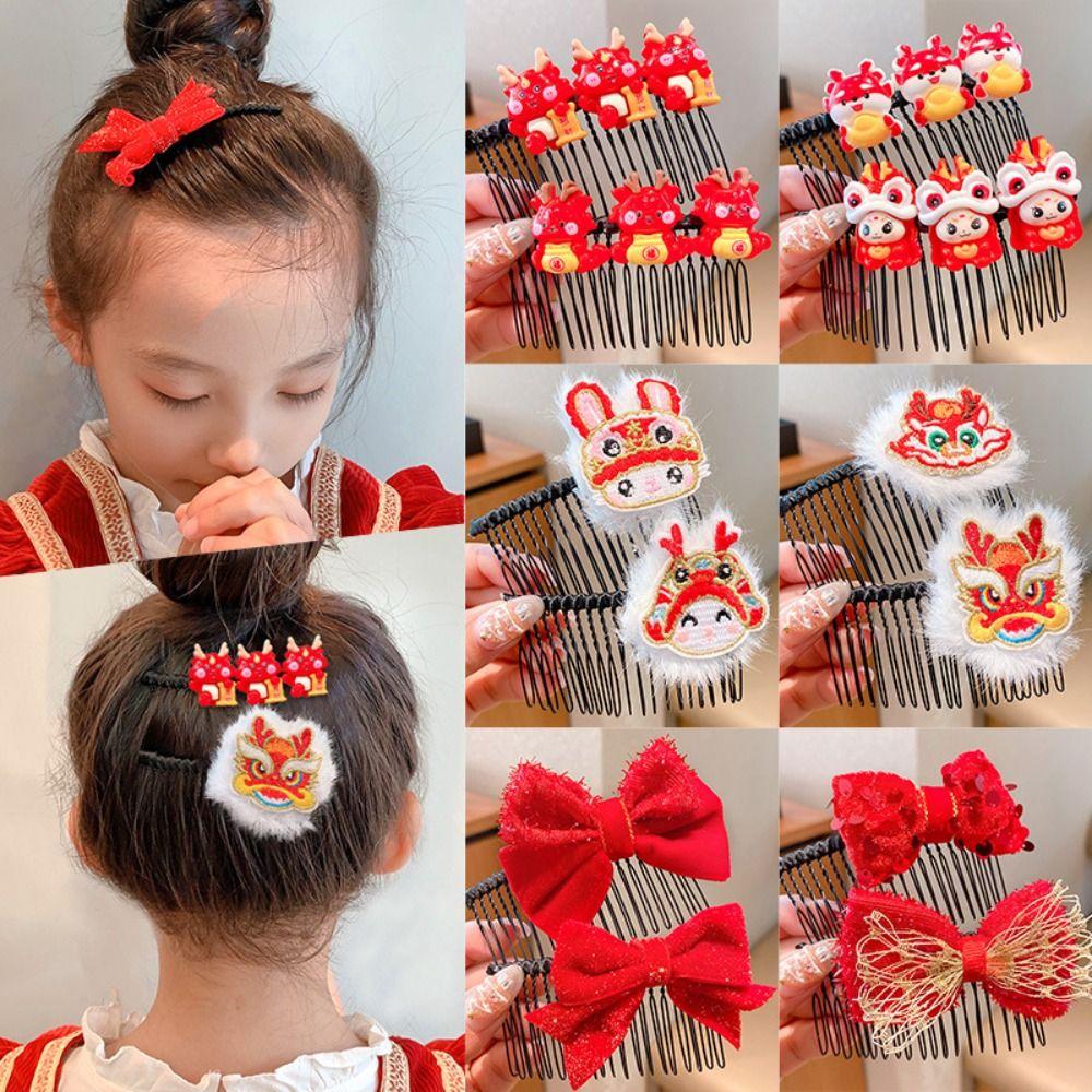 Embroidery Chinese New Year Headwear Hair Clip Lion Dance Hair Comb Children Red Hairpin Children
Embroidery Chinese New Year Headwear Hair Clip Lion Dance Hair Comb Children Red Hairpin Children
