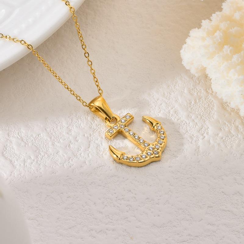 European and American Style Gold Anchor Cross Chain Plated 18k Gold Inlaid Zircon Niche Premium Adjustable Necklace 45CM золотий
European and American Style Gold Anchor Cross Chain Plated 18k Gold Inlaid Zircon Niche Premium Adjustable Necklace 45CM золотий