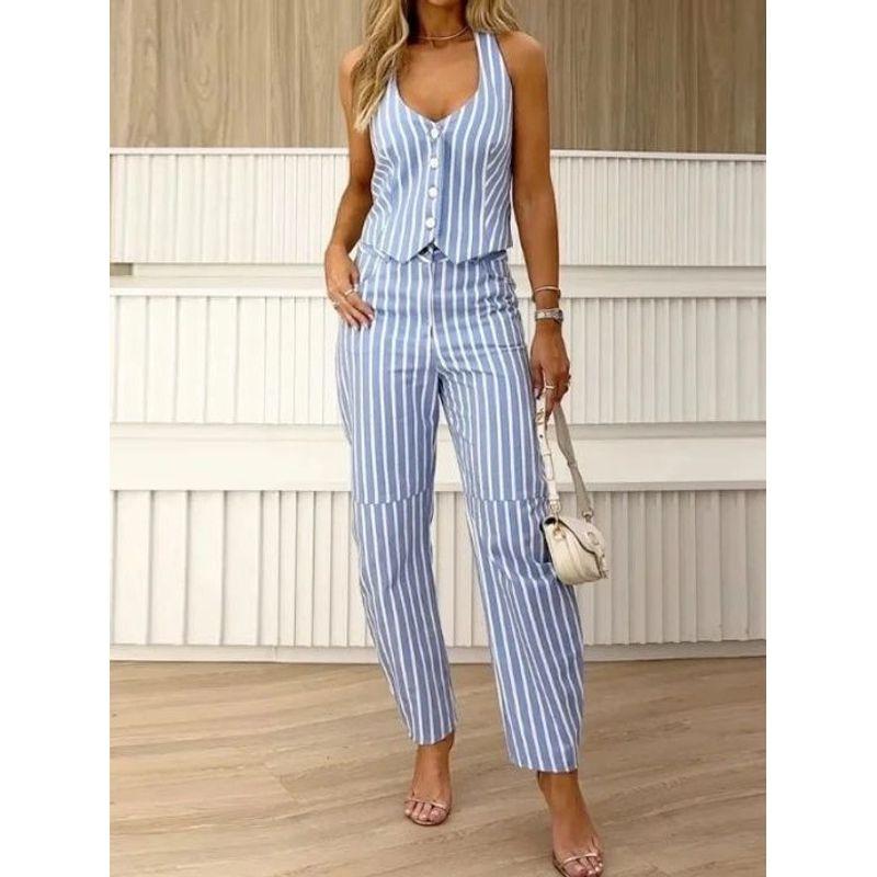 Комплект с V-образным вырезом, полосатый, приталенный, с лямкой на шее V-neck Halter Stripes Silm Suit A XL
Комплект с V-образным вырезом, полосатый, приталенный, с лямкой на шее V-neck Halter Stripes Silm Suit A XL