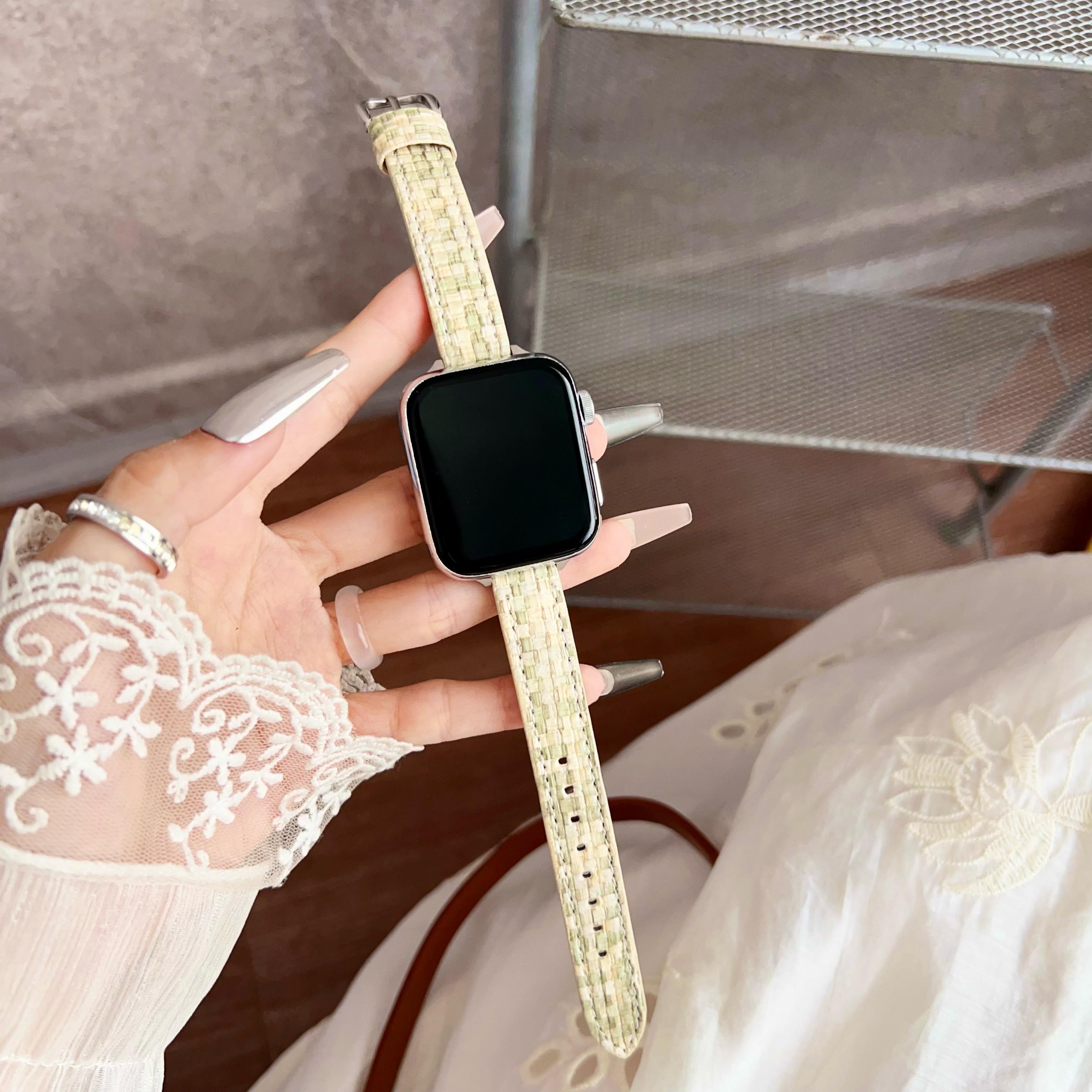 Leather Watch Band For Apple Watch Series 10 9 8 7 SE 6 5 4 3 2 1 42mm 41mm 40mm 38mm Straw Mat Texture Strap Colored/Brown
Leather Watch Band For Apple Watch Series 10 9 8 7 SE 6 5 4 3 2 1 42mm 41mm 40mm 38mm Straw Mat Texture Strap Colored/Brown