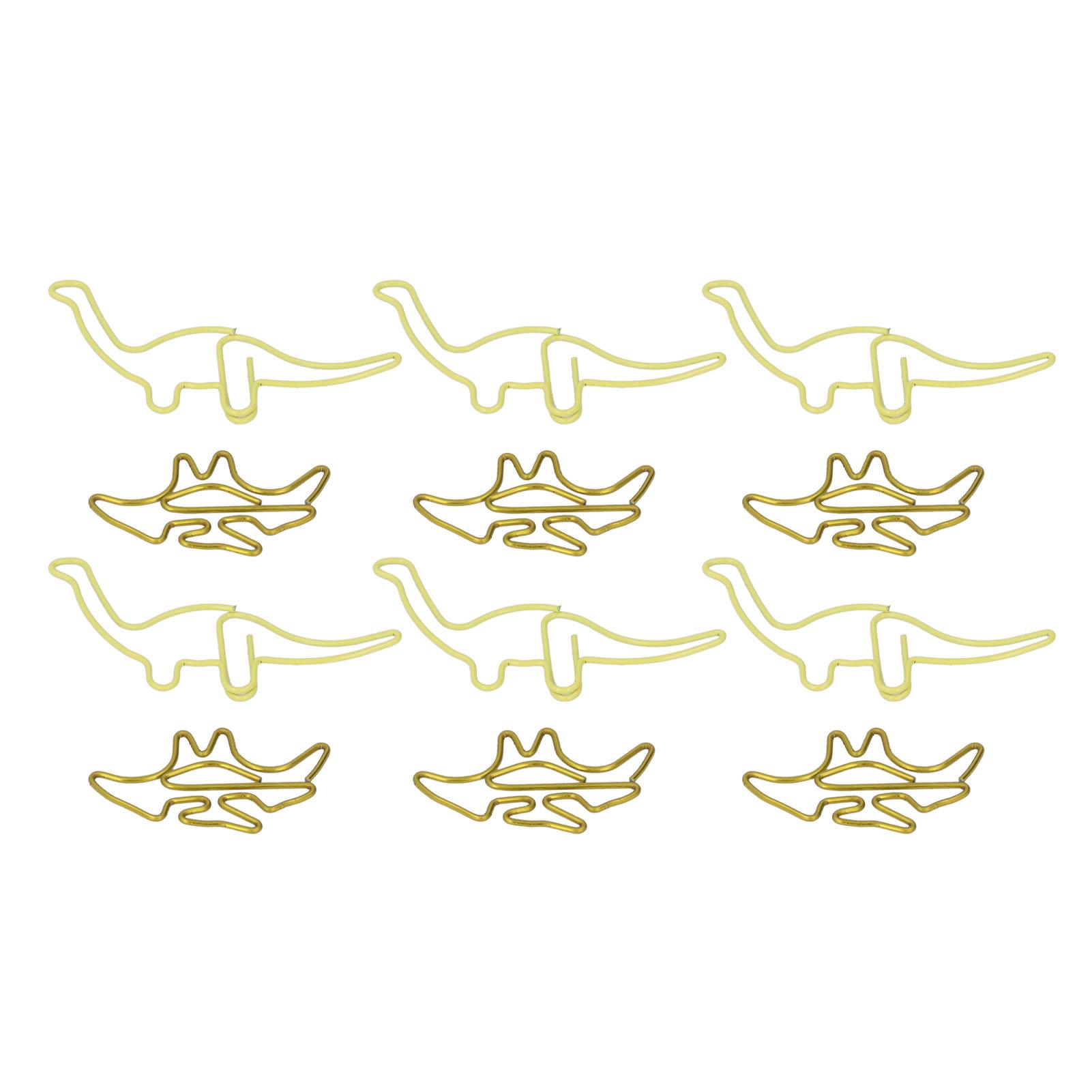 100 шт. Фигурные скрепки Птерозаврия Желтые Форма Динозавра Металлические Портативные Офисные Скрепки для Файлов