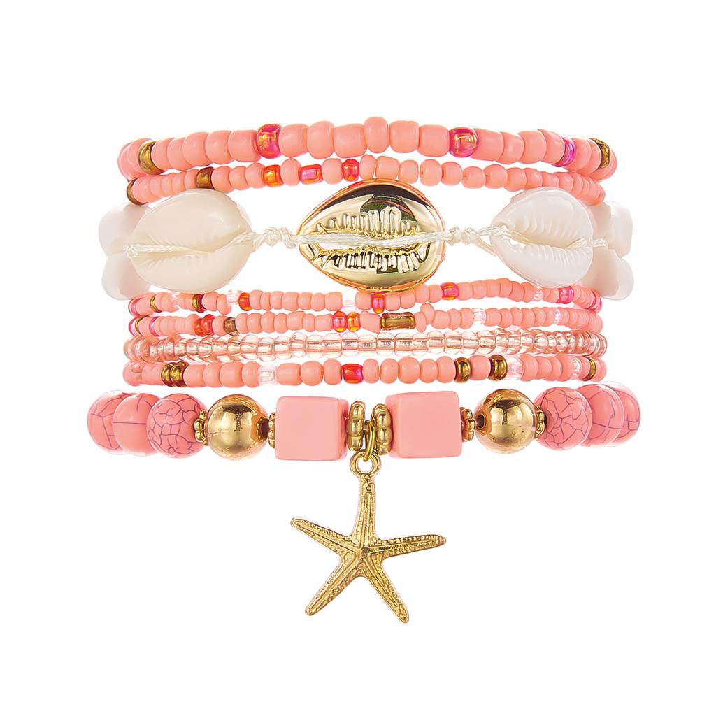 Bohemian Resort Style Shell Beaded Weaving Bracelet Set For Women Beach Style Starfish Rice Beads Bangle Party Vacation Jewelry
Bohemian Resort Style Shell Beaded Weaving Bracelet Set For Women Beach Style Starfish Rice Beads Bangle Party Vacation Jewelry