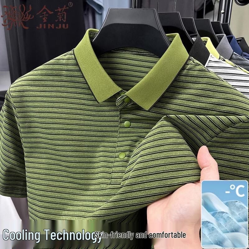 Jinjuan Men s Ice Silk Cooling Striped Polo Shirt 120/2XL
Jinjuan Men s Ice Silk Cooling Striped Polo Shirt 120/2XL