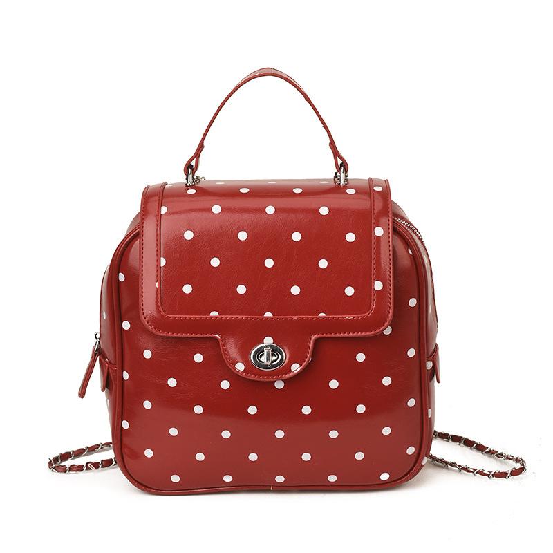 Vintage Red Polka Dot Backpack Retro PU Leather Handbag With Chain For Women Casual Daily Commute Fashi Purse Gifts For Girls
Vintage Red Polka Dot Backpack Retro PU Leather Handbag With Chain For Women Casual Daily Commute Fashi Purse Gifts For Girls