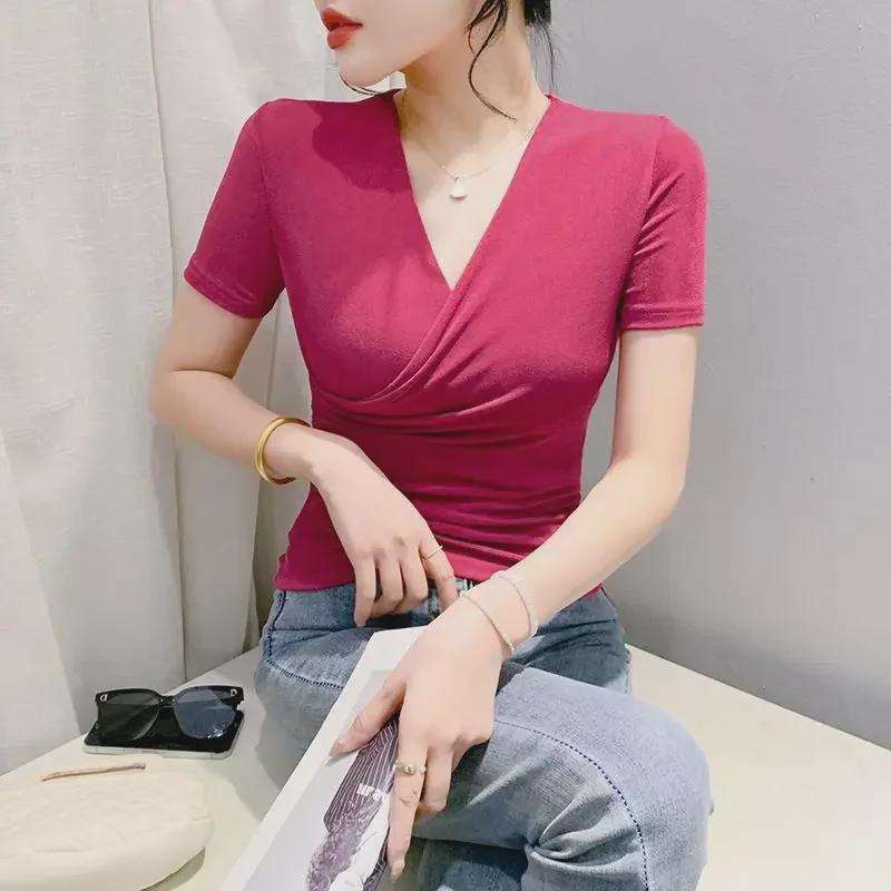 2024 Лето V-образный вырез Тонкий короткий рукав сетчатая футболка пуловер для женщин S розы красного
2024 Лето V-образный вырез Тонкий короткий рукав сетчатая футболка пуловер для женщин S розы красного