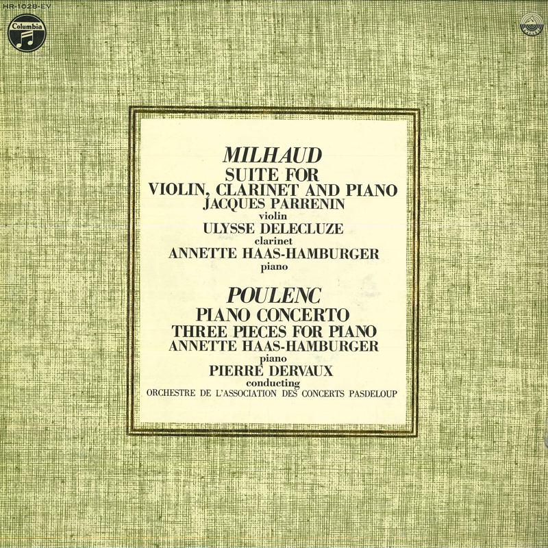 LP Record ANNETTE HAAS-HAMBURGER(PIANO)/PIERR - Milhaud/Suite For Violin,clarinet A HR1028EV COLUMBIA 1971 Japan Classical Used
LP Record ANNETTE HAAS-HAMBURGER(PIANO)/PIERR - Milhaud/Suite For Violin,clarinet A HR1028EV COLUMBIA 1971 Japan Classical Used