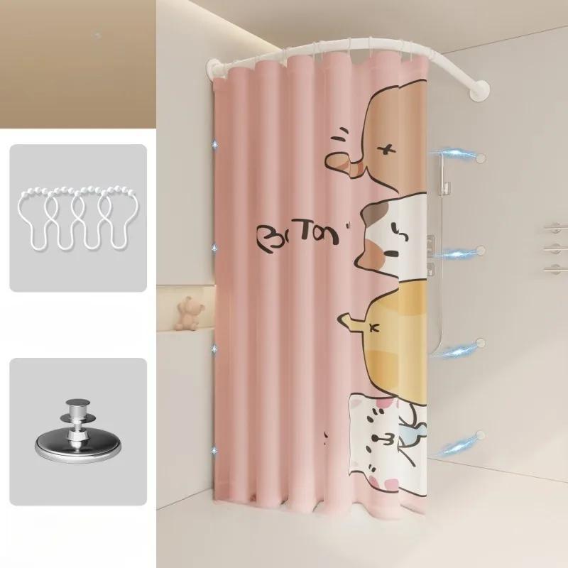 Waterproof and Mold Resistant Shower Curtain L Shape Non Perforated Corner Magnetic Folding Invisible Shower Curtain in Bathroom 200x200cm
Waterproof and Mold Resistant Shower Curtain L Shape Non Perforated Corner Magnetic Folding Invisible Shower Curtain in Bathroom 200x200cm