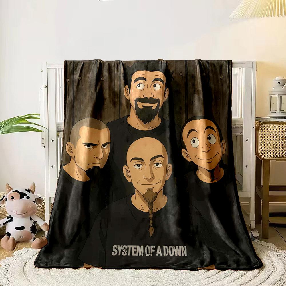 Four figures in black shirts, wooden background, text reads System of a Down . for all seasons blanket lunch break throw gift 80cm x 120cm
Four figures in black shirts, wooden background, text reads System of a Down . for all seasons blanket lunch break throw gift 80cm x 120cm