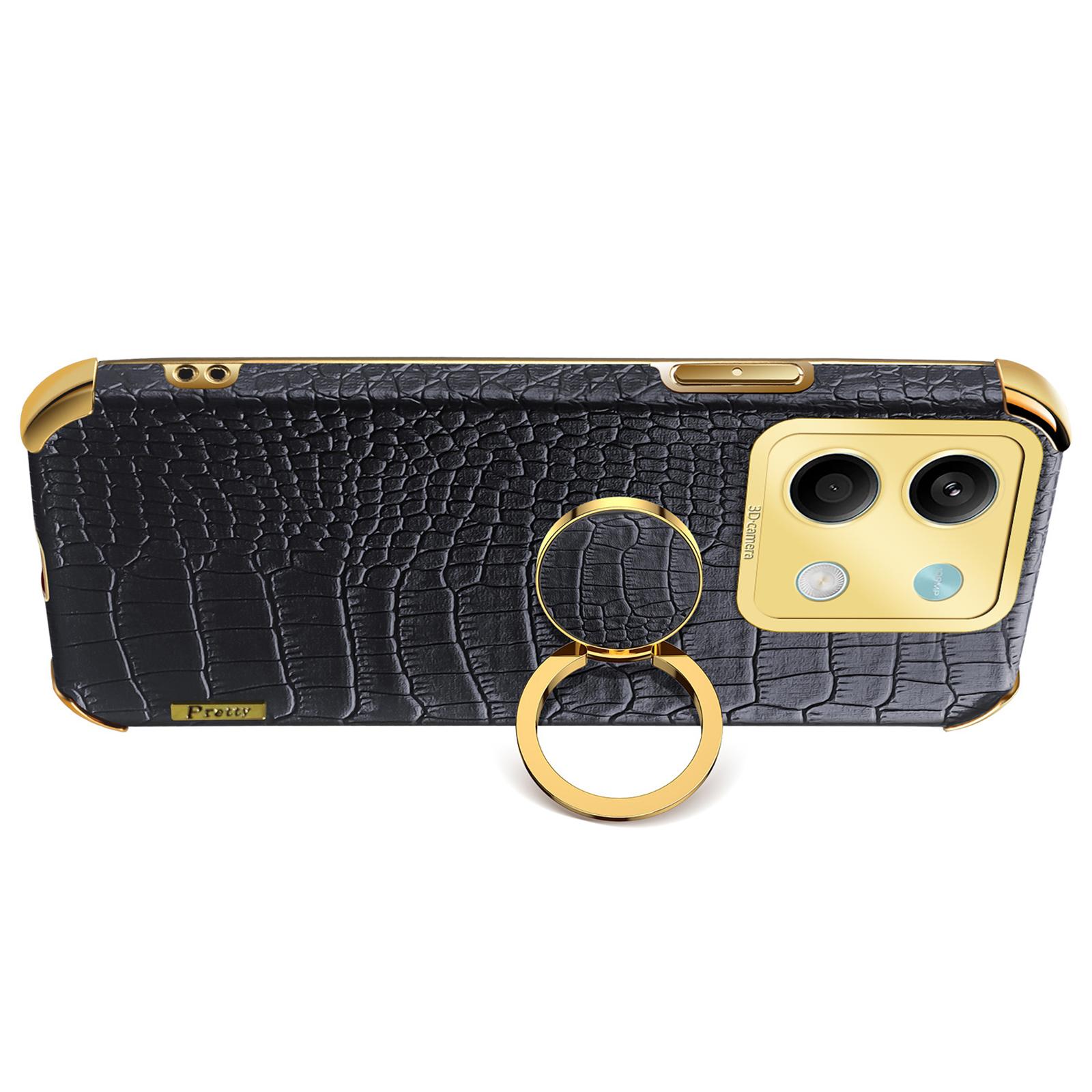 For Xiaomi Redmi Note 13 5G Case Crocodile Texture Leather+TPU Phone Shell Protector with Ring Kickstand Black
For Xiaomi Redmi Note 13 5G Case Crocodile Texture Leather+TPU Phone Shell Protector with Ring Kickstand Black