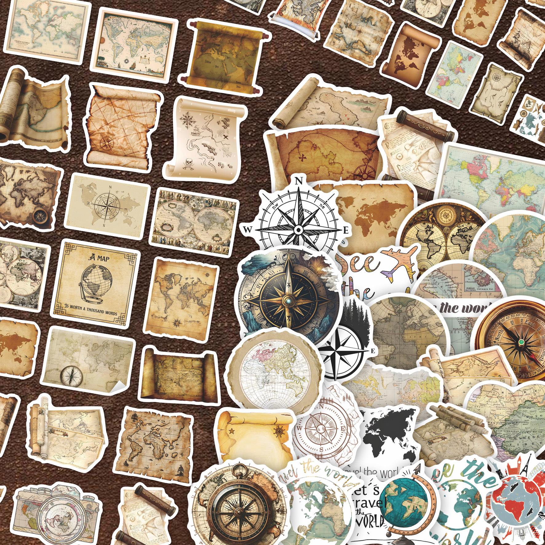 56-Piece Retro Travel Map Sticker Set, DIY Scrapbook & Journal Waterproof Material цветочный
56-Piece Retro Travel Map Sticker Set, DIY Scrapbook & Journal Waterproof Material цветочный