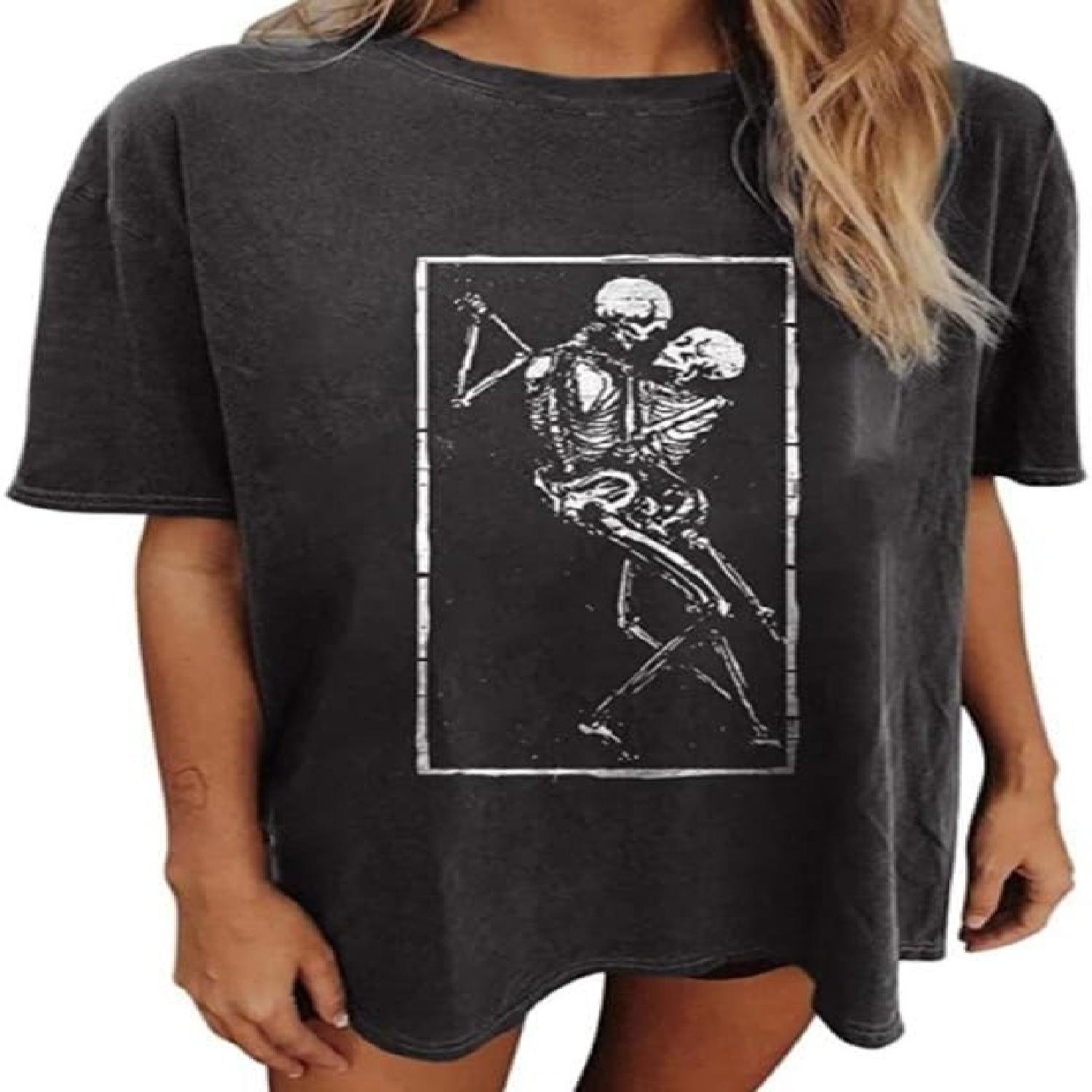 Oversized Graphic Tees for Women Black Vintage Skeleton Skull Shirts Cotton Baggy Crew Neck T Shirt Grunge Loose Tops XXXXXL чорний
Oversized Graphic Tees for Women Black Vintage Skeleton Skull Shirts Cotton Baggy Crew Neck T Shirt Grunge Loose Tops XXXXXL чорний