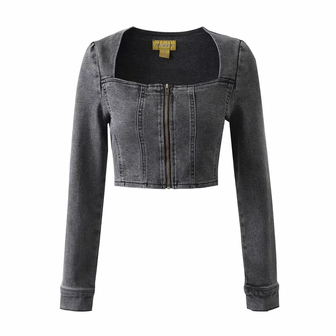 Джинсовая куртка с квадратным вырезом для женщин ранней осени Medium чёрный
Джинсовая куртка с квадратным вырезом для женщин ранней осени Medium чёрный