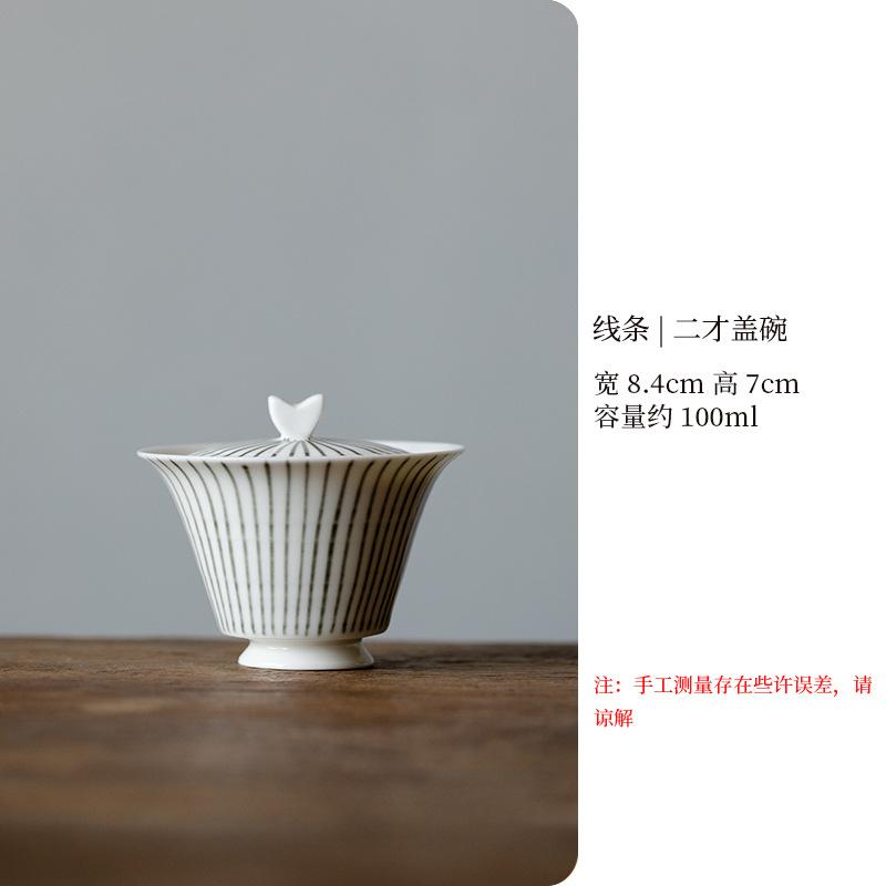 100ml Hand-drawn Vertical Stripes Gaiwan Antique Tea Tureen Tea Bowl With Lid Kit Tea Maker Cover Bowl Tea Ceremony Decoration
100ml Hand-drawn Vertical Stripes Gaiwan Antique Tea Tureen Tea Bowl With Lid Kit Tea Maker Cover Bowl Tea Ceremony Decoration
