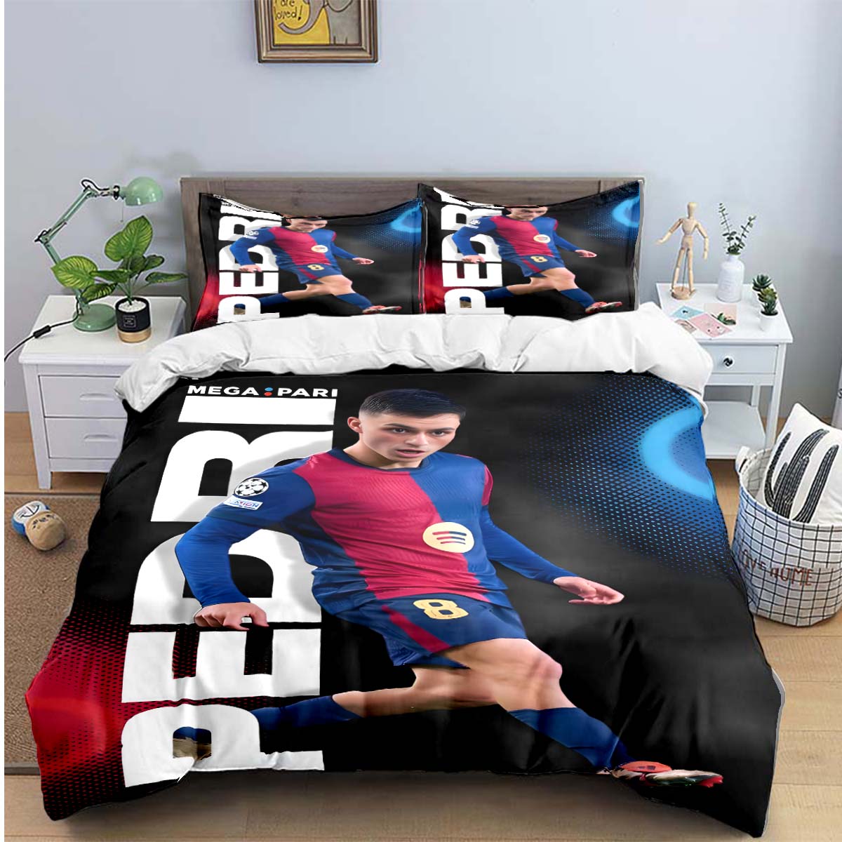 Spain Fashion Football Star P-Pedri Print Bedding Sets Bed Supplie Set Comforter Set Teens Girls Twin Single Kid Gift AU Queen(210*210cm)3pcs
Spain Fashion Football Star P-Pedri Print Bedding Sets Bed Supplie Set Comforter Set Teens Girls Twin Single Kid Gift AU Queen(210*210cm)3pcs