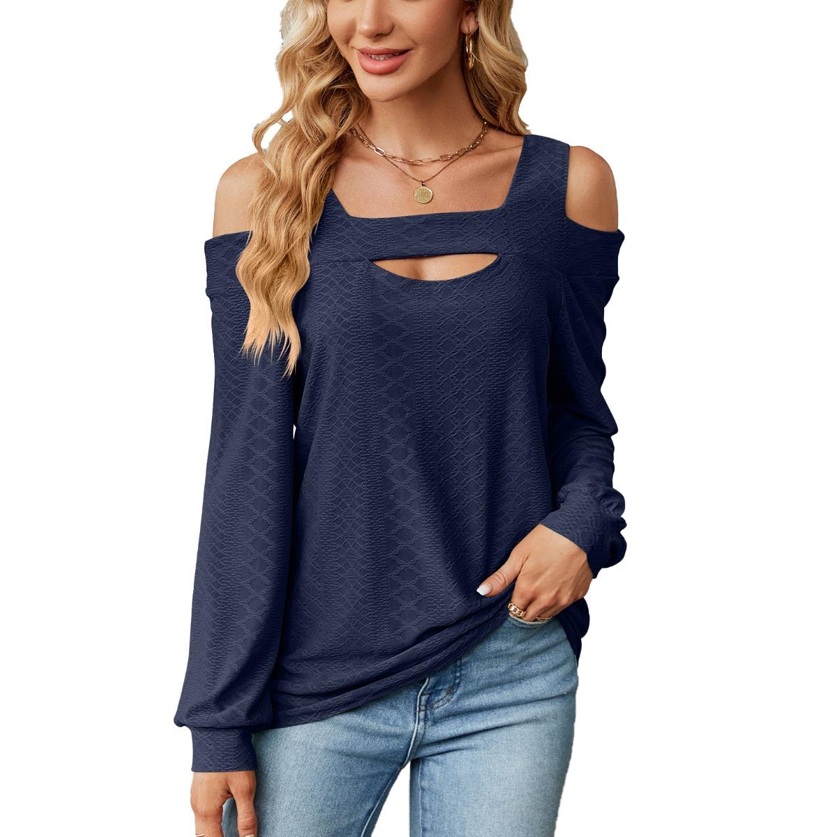 Solid Color Hollow Out Loose Long Sleeve T-shirt Top Women s Autumn Winter Casual Wear for Europe America Cross Border Trade S тёмно-синий
Solid Color Hollow Out Loose Long Sleeve T-shirt Top Women s Autumn Winter Casual Wear for Europe America Cross Border Trade S тёмно-синий