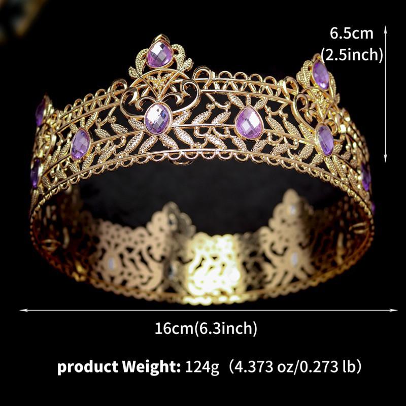 Vintage Baroque King Crown Headdress High-end Luxury Bridal Alloy Colored Round
Vintage Baroque King Crown Headdress High-end Luxury Bridal Alloy Colored Round