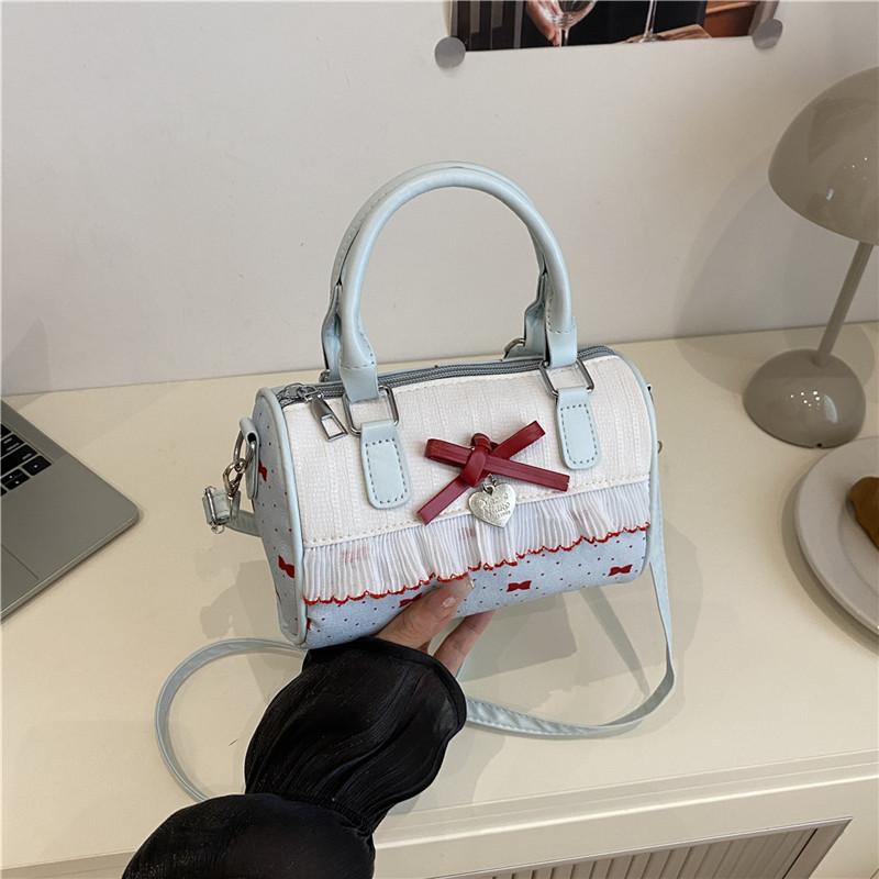Korean Bow Polka Dot Bag Fashion Bowler Bag Color-blocked Lace Y2k Style Handbag Retro Sweet Plaid Crossbody Zipper Shoulder Bag
Korean Bow Polka Dot Bag Fashion Bowler Bag Color-blocked Lace Y2k Style Handbag Retro Sweet Plaid Crossbody Zipper Shoulder Bag