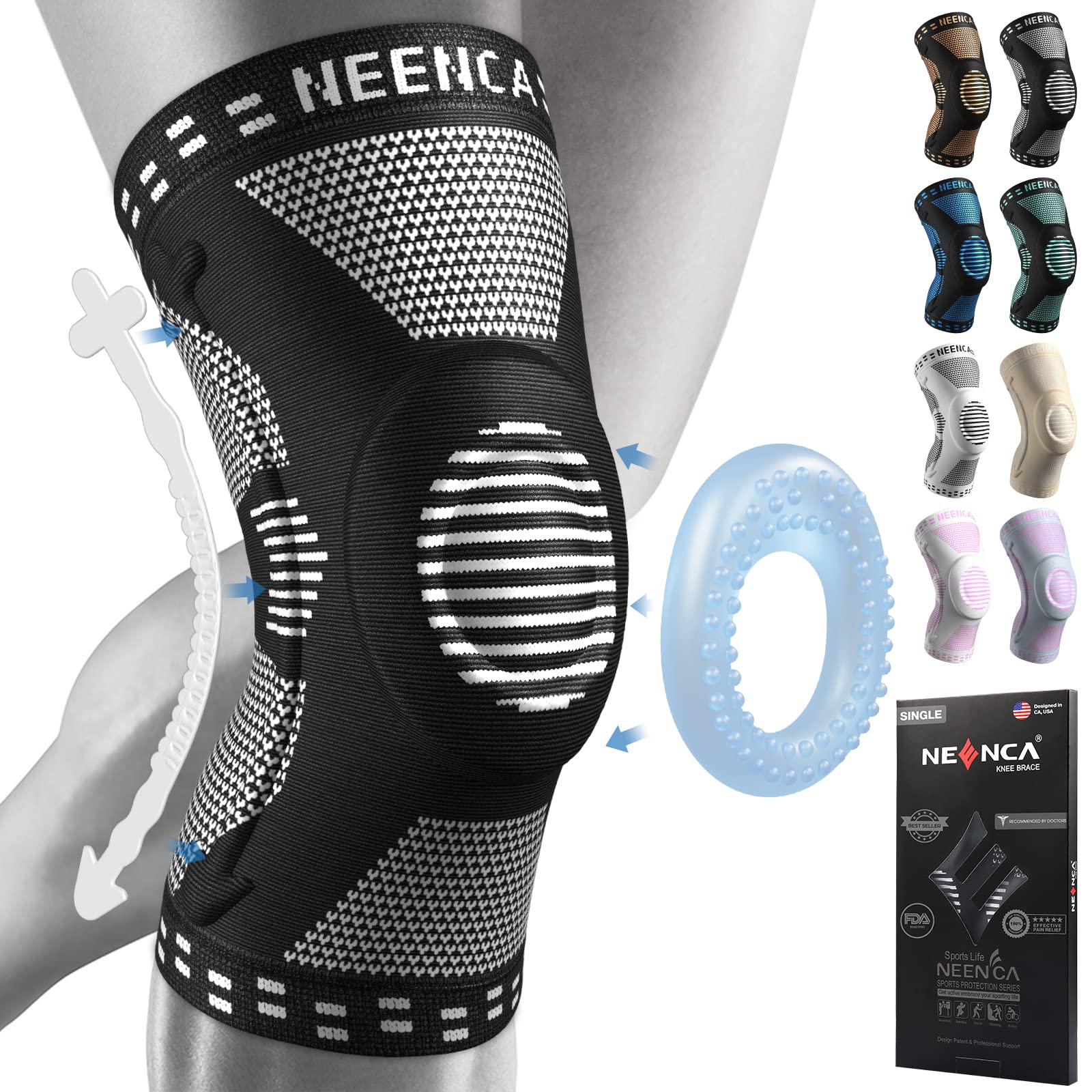 NEENCA Knee Knee General Daily For Both Left and Side 1 Piece Support, Stabilization, Running/Badminton/Marathon/Volleyball/Mountain Climbing, Sports,
NEENCA Knee Knee General Daily For Both Left and Side 1 Piece Support, Stabilization, Running/Badminton/Marathon/Volleyball/Mountain Climbing, Sports,