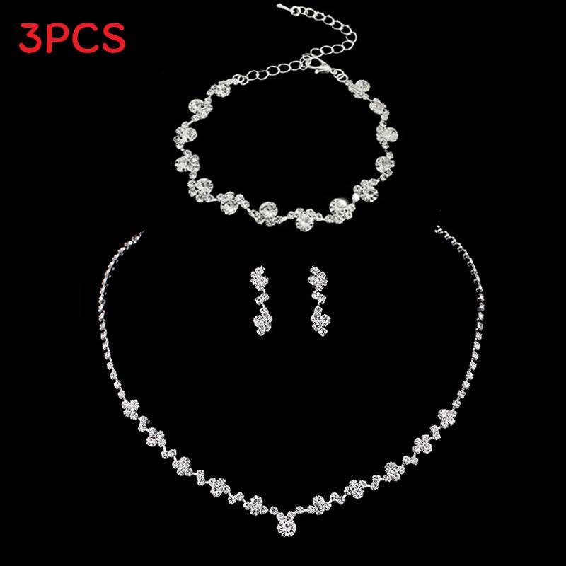 Water Drop Jewelry Set With Rhinestone Earrings Necklace And Bracelet For Bridal And Wedding Style A
Water Drop Jewelry Set With Rhinestone Earrings Necklace And Bracelet For Bridal And Wedding Style A