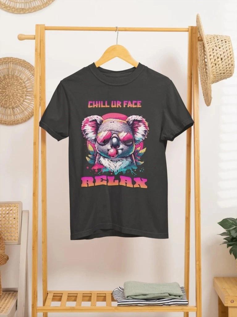Unisex Adult Funny Graphic Koala Graphic T-Shirt Chill Ur Face Rela... S
Unisex Adult Funny Graphic Koala Graphic T-Shirt Chill Ur Face Rela... S