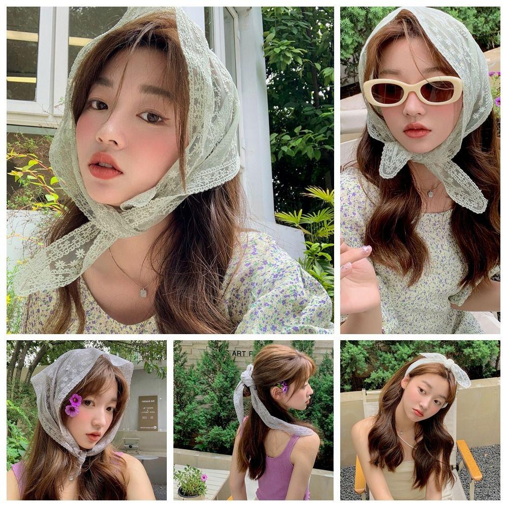 French Lace Small Flower Scarves Sun Protection Triangular Scarves Sweet Headbands Summer
French Lace Small Flower Scarves Sun Protection Triangular Scarves Sweet Headbands Summer