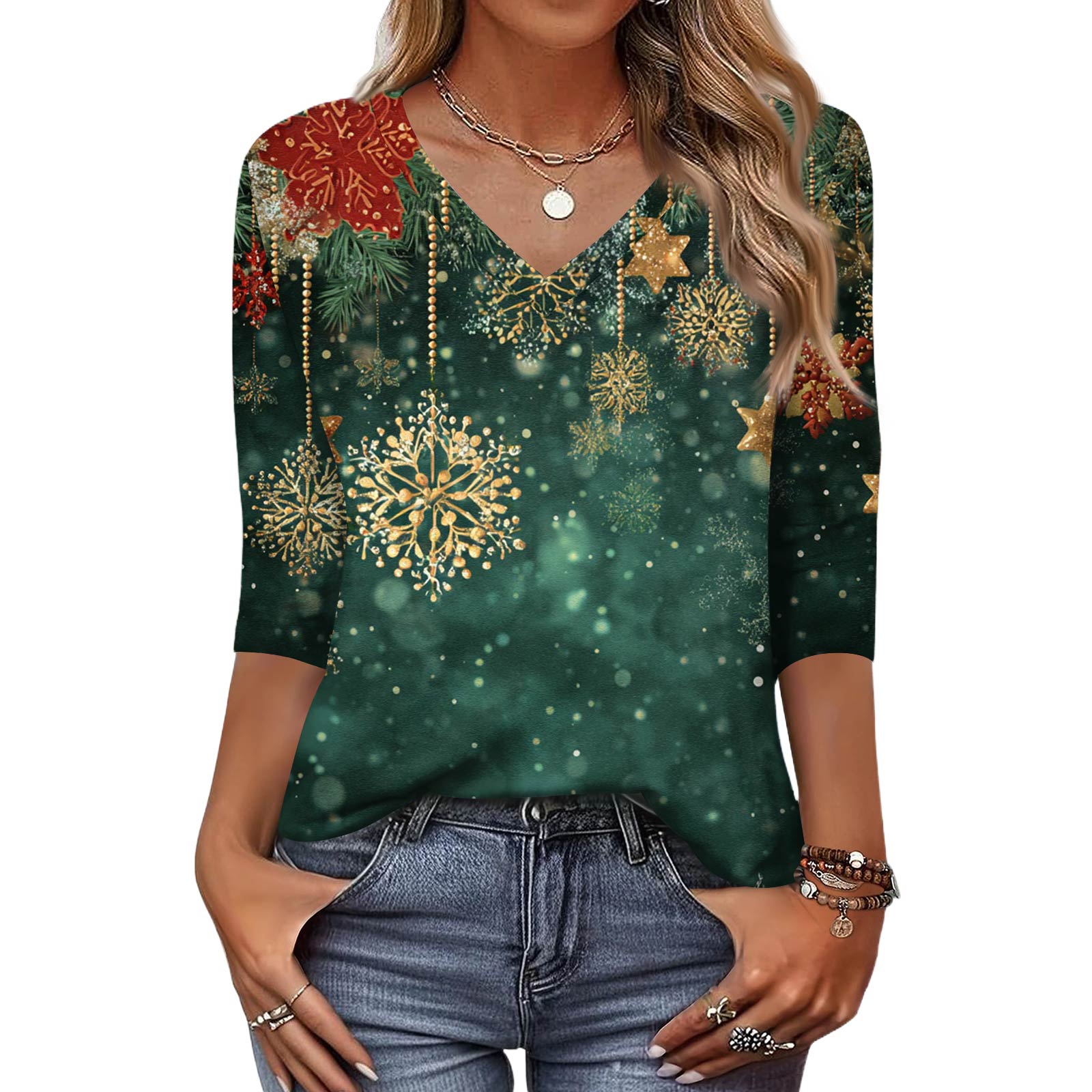 Trendy Vintage 3/4 Sleeve Top For Women,Ladies Casual Three Quarter Sleeve V-neck Printed T-Shirt Blouse M
Trendy Vintage 3/4 Sleeve Top For Women,Ladies Casual Three Quarter Sleeve V-neck Printed T-Shirt Blouse M
